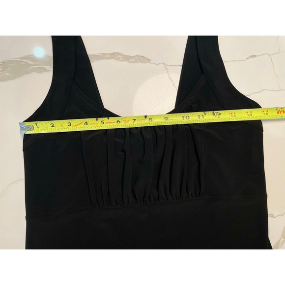 VTG Joseph Ribkoff Black Babydoll Long Tank Top 4 Small Whimsigoth Y2K Goth Vamp - Picture 5 of 6